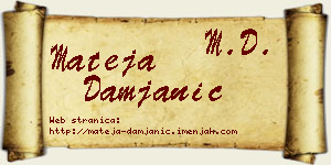 Mateja Damjanić vizit kartica